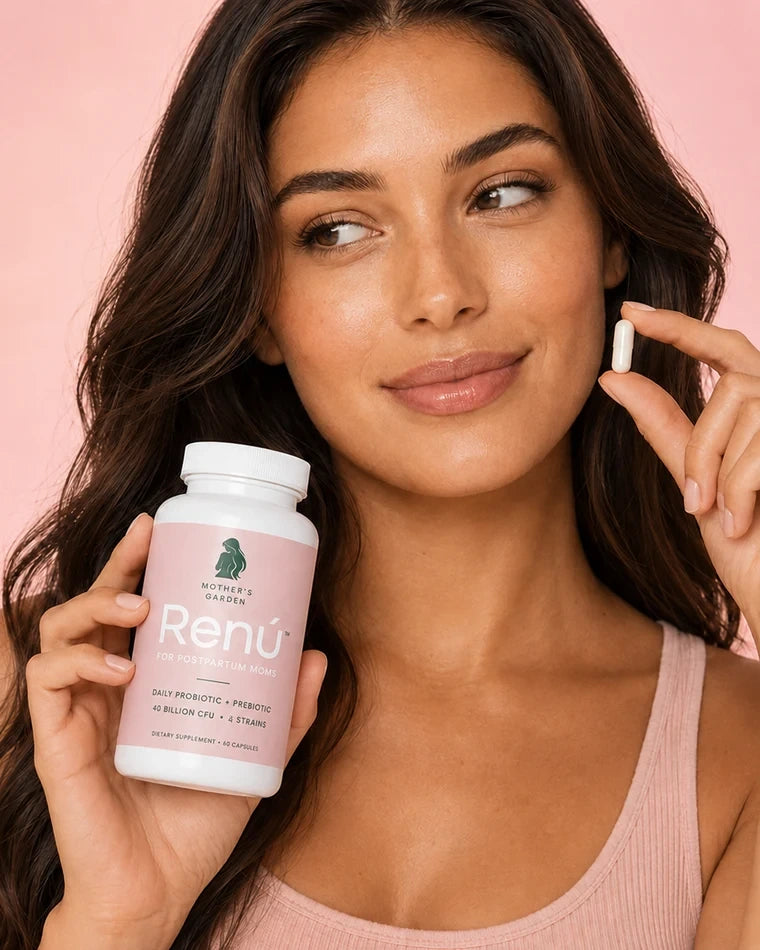 Two Renú capsules held between two fingers
